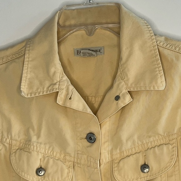 Vintage 80’s Banana Republic 100% Cotton Vest Pale Yellow Size Small Cowgirl - Picture 2 of 11